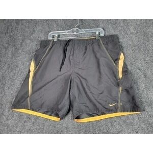 Nike Swim Shorts‎ Men's Size L Classic With Pockets & Logo Retro Black & Orange